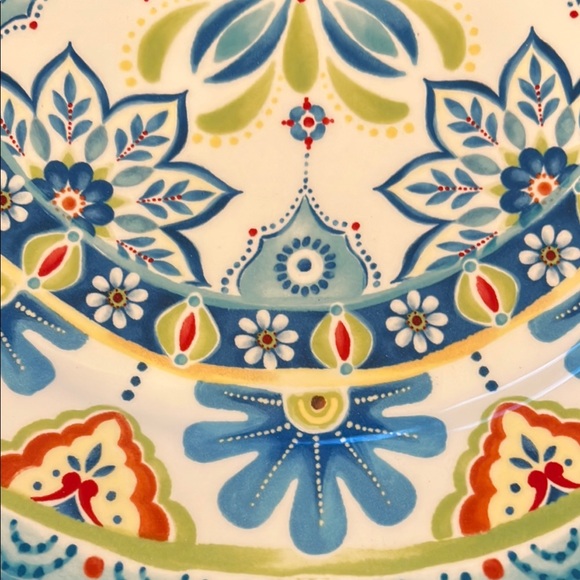 Pier 1 Mediterranean Vista Mosaic Floral Dinner Plates - Set of 2 - Picture 3 of 8